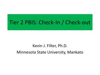 Tier 2 PBIS: Check-In / Check-out