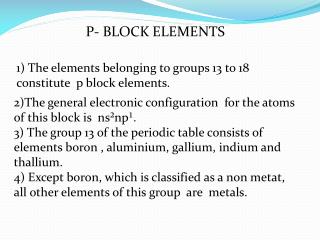 P- BLOCK ELEMENTS
