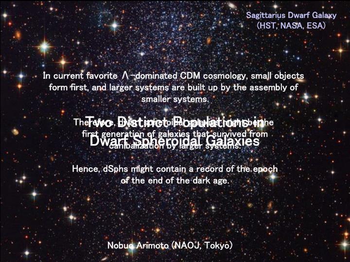 two distinct populations in dwarf spheroidal galaxies