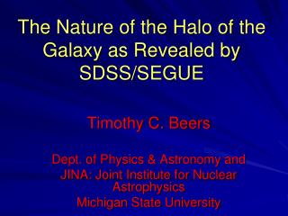 The Nature of the Halo of the Galaxy as Revealed by SDSS/SEGUE
