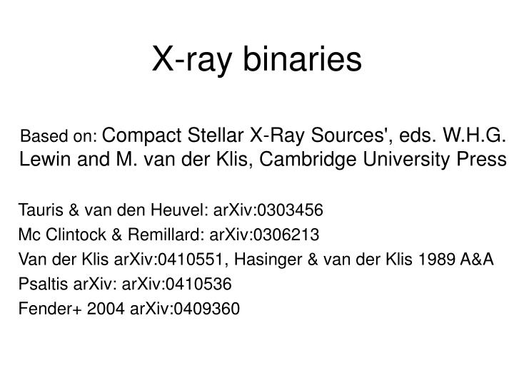 x ray binaries