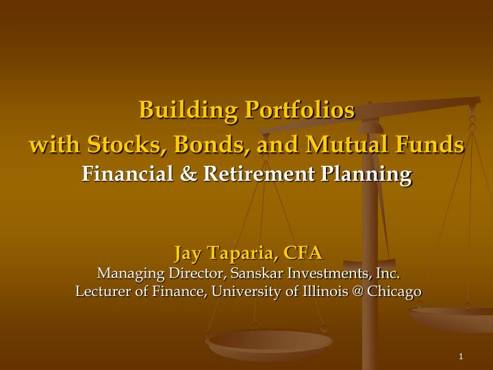 building portfolios with stocks bonds and mutual funds financial retirement planning