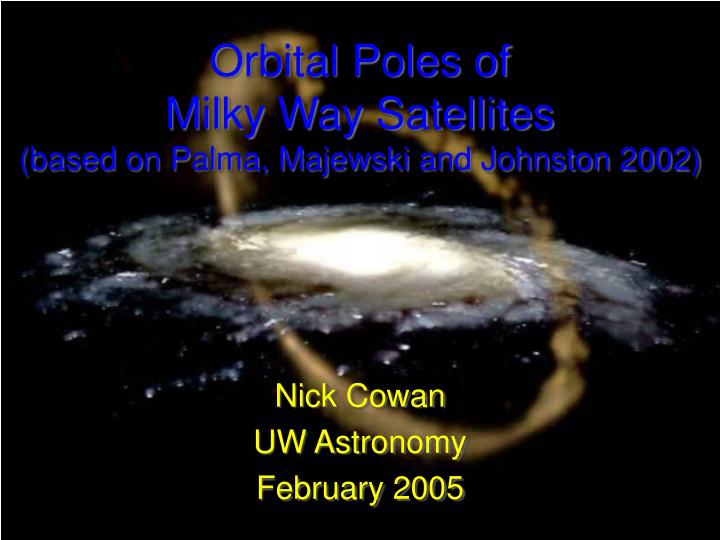 orbital poles of milky way satellites based on palma majewski and johnston 2002