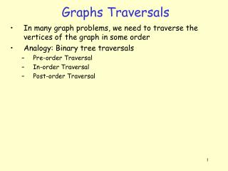 Graphs Traversals