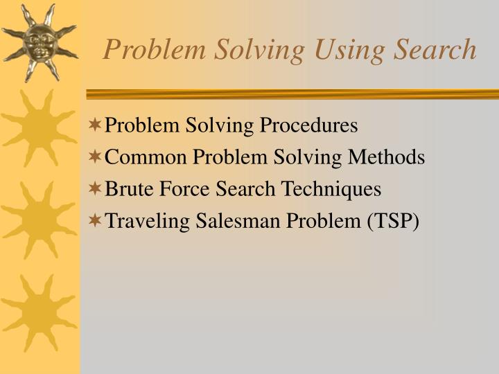 problem solving using search