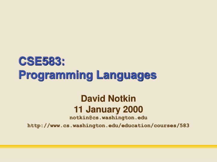 cse583 programming languages