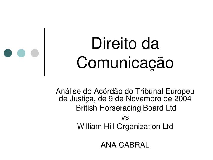 direito da comunica o