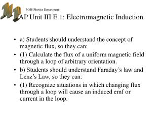 AP Unit III E 1: Electromagnetic Induction