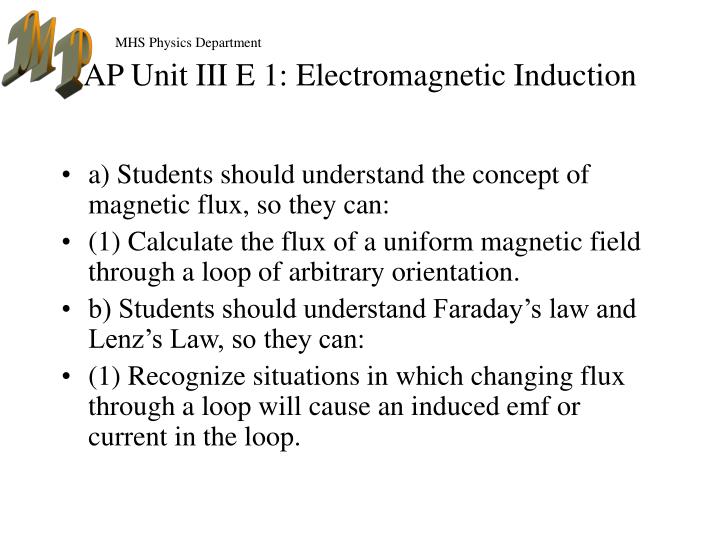 ap unit iii e 1 electromagnetic induction