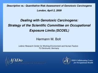 Descriptive vs.- Quantitative Risk Assessment of Genotoxic Carcinogens London, April 2, 2009
