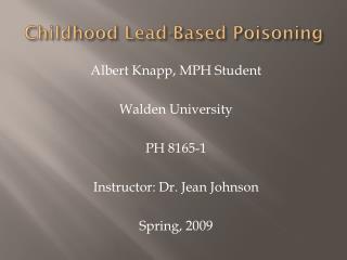 Childhood Lead-Based Poisoning