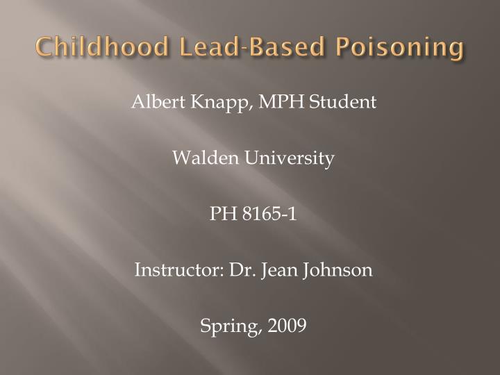 childhood lead based poisoning