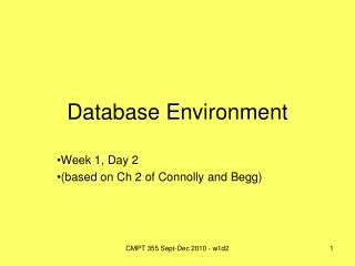 Database Environment