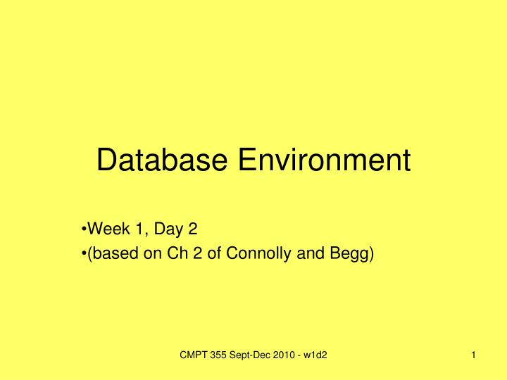 database environment