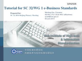 Tutorial for SC 32/WG 1 e-Business Standards