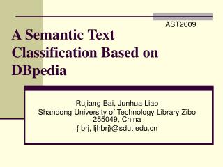 a semantic text classification based on dbpedia