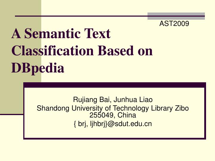 a semantic text classification based on dbpedia