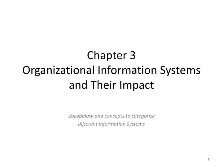 chapter 3 organizational information systems and their impact