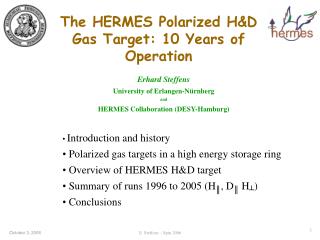 The HERMES Polarized H&amp;D Gas Target: 10 Years of Operation