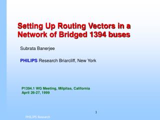 Setting Up Routing Vectors in a Network of Bridged 1394 buses