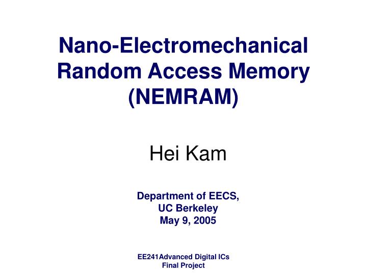 nano electromechanical random access memory nemram