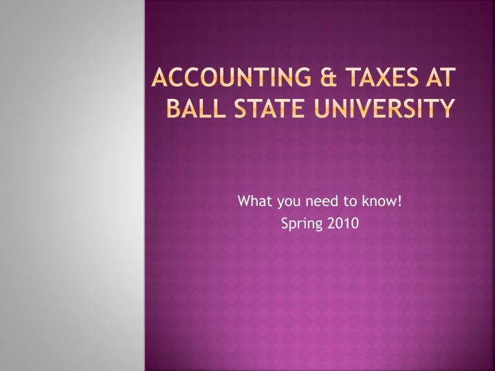 accounting taxes at ball state university