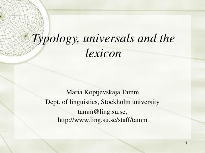 typology universals and the lexicon