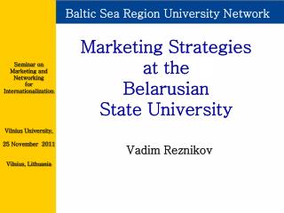 Marketing Strategies at the Belarusian State University