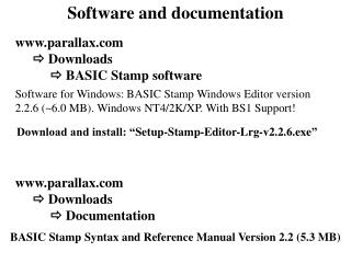Software and documentation