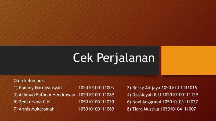 cek perjalanan