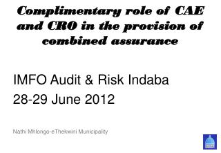 Complimentary role of CAE and CRO in the provision of combined assurance