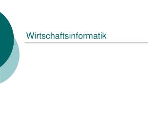 wirtschaftsinformatik