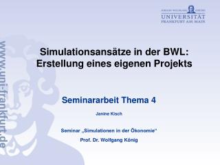 simulationsans tze in der bwl erstellung eines eigenen projekts