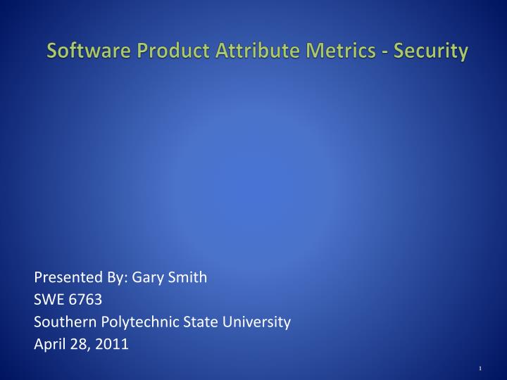software product attribute metrics security