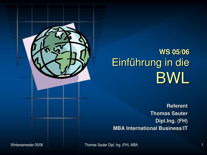 ws 05 06 einf hrung in die bwl