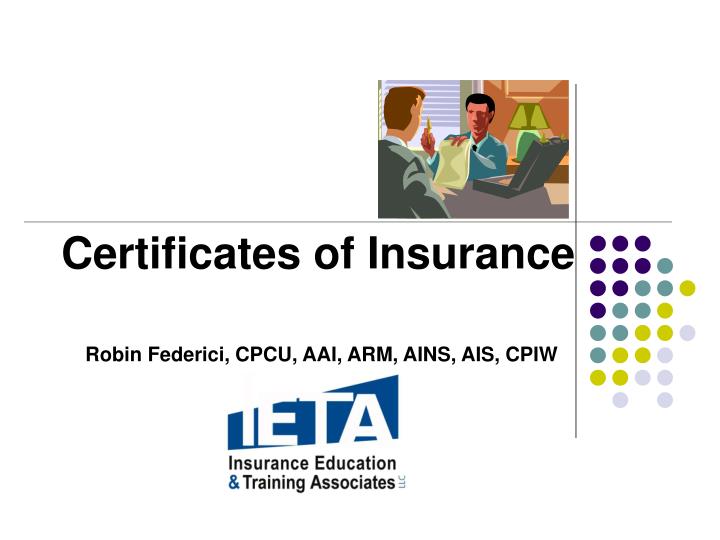 certificates of insurance