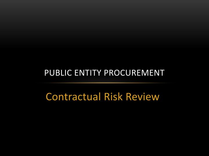 public entity procurement