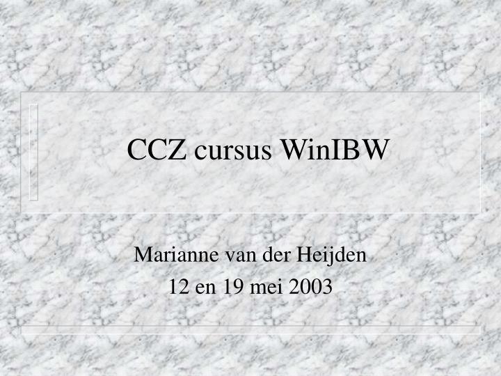 ccz cursus winibw