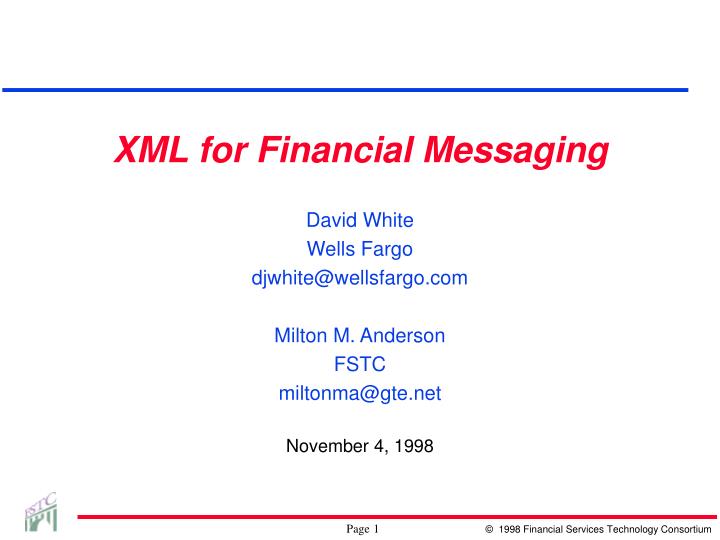 xml for financial messaging
