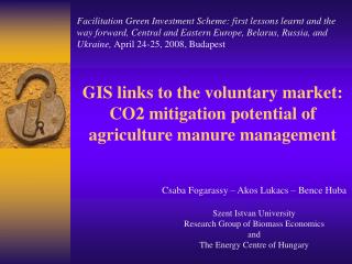 GIS links to the voluntary market: CO2 mitigation potential of agriculture manure management