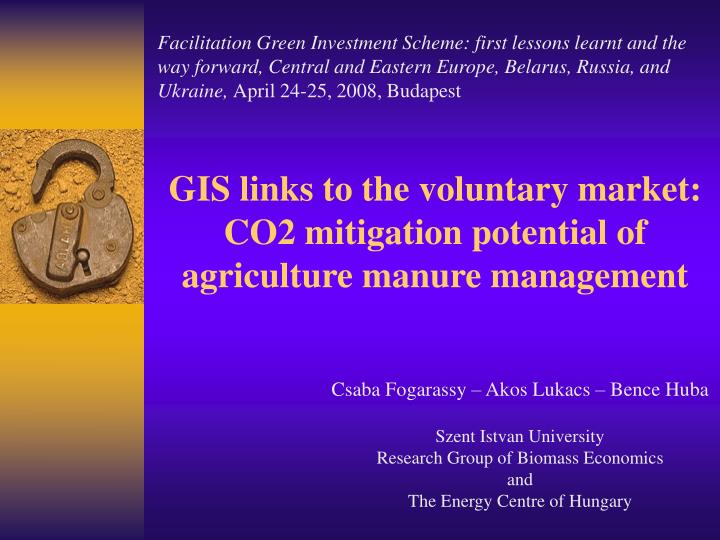 gis links to the voluntary market co2 mitigation potential of agriculture manure management