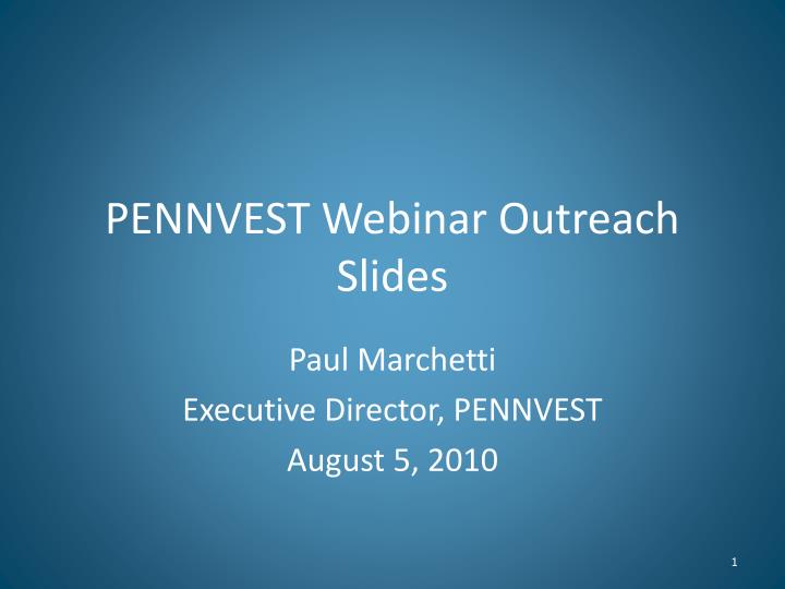 pennvest webinar outreach slides