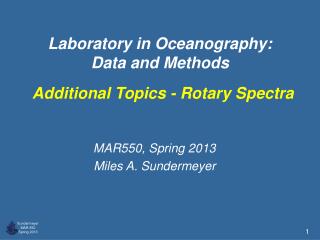 Laboratory in Oceanography: Data and Methods