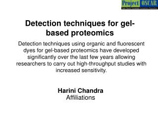 Detection techniques for gel-based proteomics