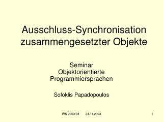 ausschluss synchronisation zusammengesetzter objekte