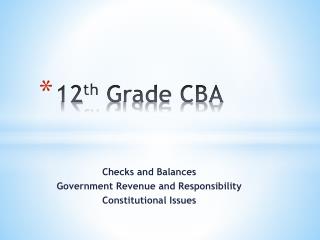 12 th Grade CBA