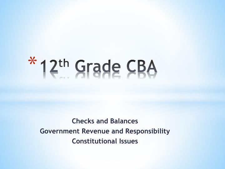 12 th grade cba