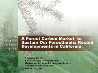 A Forest Carbon Market to Sustain Our Forestlands: Recent Developments in California
