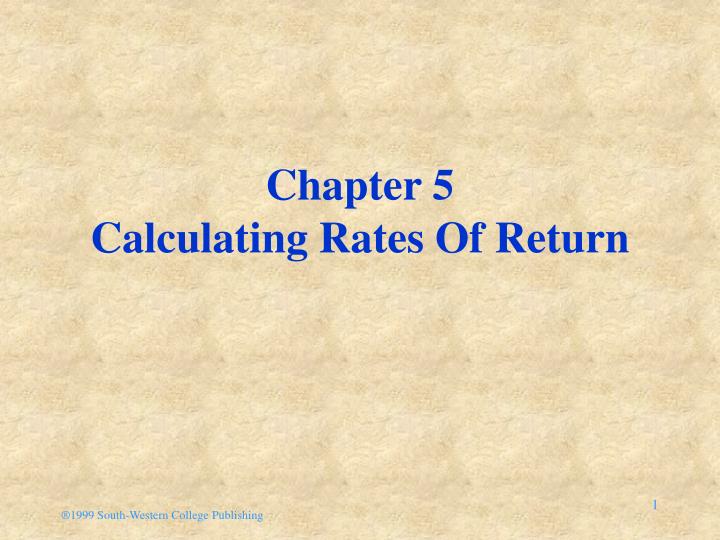 chapter 5 calculating rates of return