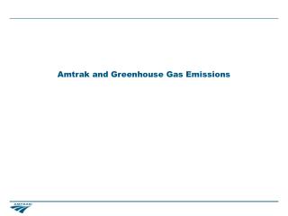 Amtrak and Greenhouse Gas Emissions